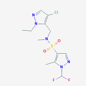 N-[(4-chloro-1-ethyl-1H-pyrazol-5-yl)methyl]-1-(difluoromethyl)-N,5-dimethyl-1H-pyrazole-4-sulfonamide