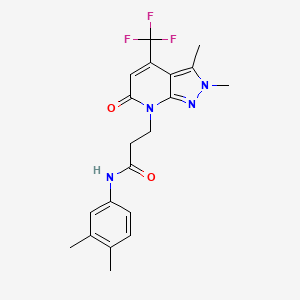 3-[2,3-dimethyl-6-oxo-4-(trifluoromethyl)-2,6-dihydro-7H-pyrazolo[3,4-b]pyridin-7-yl]-N-(3,4-dimethylphenyl)propanamide