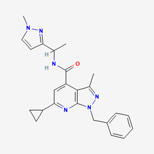 1-benzyl-6-cyclopropyl-3-methyl-N-[1-(1-methyl-1H-pyrazol-3-yl)ethyl]-1H-pyrazolo[3,4-b]pyridine-4-carboxamide