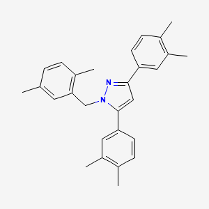 1-(2,5-dimethylbenzyl)-3,5-bis(3,4-dimethylphenyl)-1H-pyrazole