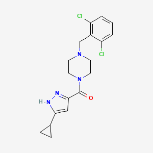 (5-cyclopropyl-1H-pyrazol-3-yl)[4-(2,6-dichlorobenzyl)piperazin-1-yl]methanone