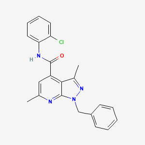 1-benzyl-N-(2-chlorophenyl)-3,6-dimethyl-1H-pyrazolo[3,4-b]pyridine-4-carboxamide