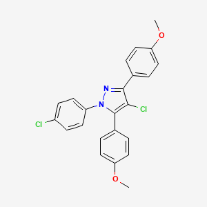 4-chloro-1-(4-chlorophenyl)-3,5-bis(4-methoxyphenyl)-1H-pyrazole