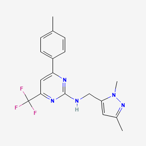 N-[(1,3-dimethyl-1H-pyrazol-5-yl)methyl]-4-(4-methylphenyl)-6-(trifluoromethyl)pyrimidin-2-amine