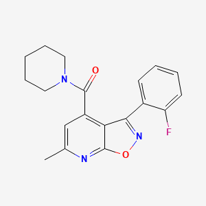 molecular formula C19H18FN3O2 B10929580 [3-(2-Fluorophenyl)-6-methyl[1,2]oxazolo[5,4-b]pyridin-4-yl](piperidin-1-yl)methanone 