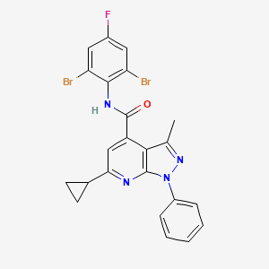 6-cyclopropyl-N-(2,6-dibromo-4-fluorophenyl)-3-methyl-1-phenyl-1H-pyrazolo[3,4-b]pyridine-4-carboxamide