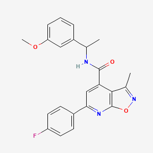 molecular formula C23H20FN3O3 B10929589 6-(4-fluorophenyl)-N-[1-(3-methoxyphenyl)ethyl]-3-methyl[1,2]oxazolo[5,4-b]pyridine-4-carboxamide 