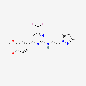 4-(difluoromethyl)-6-(3,4-dimethoxyphenyl)-N-[2-(3,5-dimethyl-1H-pyrazol-1-yl)ethyl]pyrimidin-2-amine