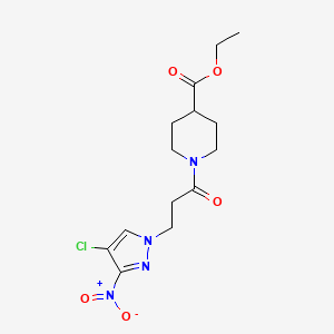 ethyl 1-[3-(4-chloro-3-nitro-1H-pyrazol-1-yl)propanoyl]piperidine-4-carboxylate