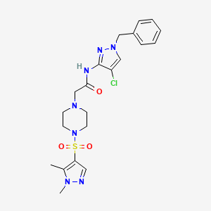 N-(1-benzyl-4-chloro-1H-pyrazol-3-yl)-2-{4-[(1,5-dimethyl-1H-pyrazol-4-yl)sulfonyl]piperazin-1-yl}acetamide