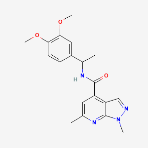 molecular formula C19H22N4O3 B10929632 N-[1-(3,4-dimethoxyphenyl)ethyl]-1,6-dimethyl-1H-pyrazolo[3,4-b]pyridine-4-carboxamide CAS No. 1011397-56-0