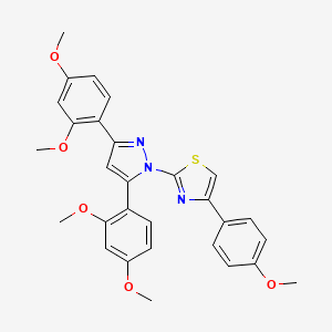 2-[3,5-bis(2,4-dimethoxyphenyl)-1H-pyrazol-1-yl]-4-(4-methoxyphenyl)-1,3-thiazole