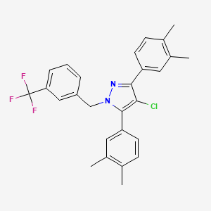 molecular formula C27H24ClF3N2 B10929672 4-chloro-3,5-bis(3,4-dimethylphenyl)-1-[3-(trifluoromethyl)benzyl]-1H-pyrazole 