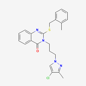 3-[3-(4-chloro-3-methyl-1H-pyrazol-1-yl)propyl]-2-[(2-methylbenzyl)sulfanyl]quinazolin-4(3H)-one