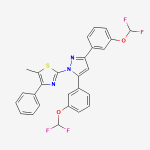 2-{3,5-bis[3-(difluoromethoxy)phenyl]-1H-pyrazol-1-yl}-5-methyl-4-phenyl-1,3-thiazole