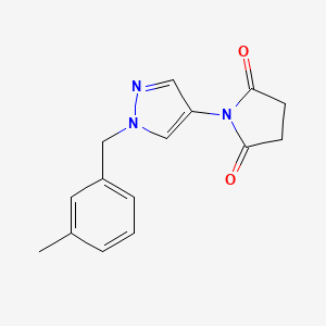 molecular formula C15H15N3O2 B10929793 1-[1-(3-methylbenzyl)-1H-pyrazol-4-yl]pyrrolidine-2,5-dione 