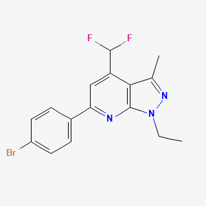 molecular formula C16H14BrF2N3 B10929801 6-(4-bromophenyl)-4-(difluoromethyl)-1-ethyl-3-methyl-1H-pyrazolo[3,4-b]pyridine 