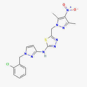 N-[1-(2-chlorobenzyl)-1H-pyrazol-3-yl]-5-[(3,5-dimethyl-4-nitro-1H-pyrazol-1-yl)methyl]-1,3,4-thiadiazol-2-amine