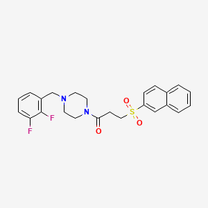 molecular formula C24H24F2N2O3S B10929841 1-[4-(2,3-Difluorobenzyl)piperazin-1-yl]-3-(naphthalen-2-ylsulfonyl)propan-1-one 