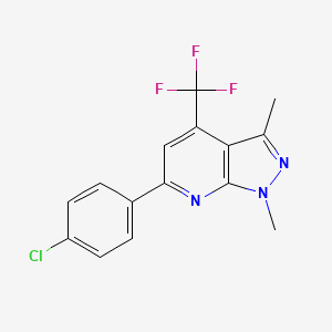 6-(4-chlorophenyl)-1,3-dimethyl-4-(trifluoromethyl)-1H-pyrazolo[3,4-b]pyridine