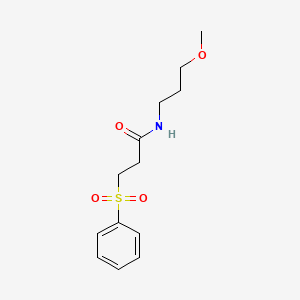 molecular formula C13H19NO4S B10929851 N-(3-methoxypropyl)-3-(phenylsulfonyl)propanamide 