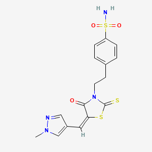 4-(2-{(5E)-5-[(1-methyl-1H-pyrazol-4-yl)methylidene]-4-oxo-2-thioxo-1,3-thiazolidin-3-yl}ethyl)benzenesulfonamide