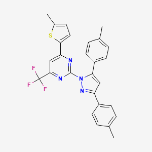 2-[3,5-bis(4-methylphenyl)-1H-pyrazol-1-yl]-4-(5-methylthiophen-2-yl)-6-(trifluoromethyl)pyrimidine