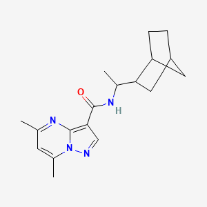 molecular formula C18H24N4O B10929876 N-[1-(bicyclo[2.2.1]hept-2-yl)ethyl]-5,7-dimethylpyrazolo[1,5-a]pyrimidine-3-carboxamide 