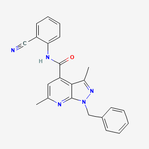 1-benzyl-N-(2-cyanophenyl)-3,6-dimethyl-1H-pyrazolo[3,4-b]pyridine-4-carboxamide