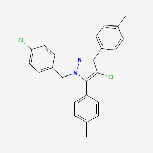 molecular formula C24H20Cl2N2 B10929892 4-chloro-1-(4-chlorobenzyl)-3,5-bis(4-methylphenyl)-1H-pyrazole 