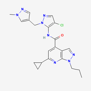 N-{4-chloro-1-[(1-methyl-1H-pyrazol-4-yl)methyl]-1H-pyrazol-5-yl}-6-cyclopropyl-1-propyl-1H-pyrazolo[3,4-b]pyridine-4-carboxamide