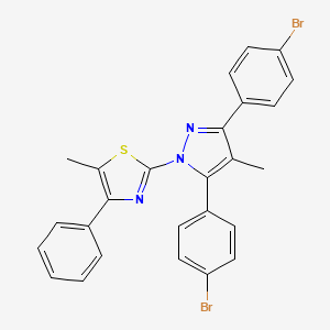 molecular formula C26H19Br2N3S B10929924 2-[3,5-bis(4-bromophenyl)-4-methyl-1H-pyrazol-1-yl]-5-methyl-4-phenyl-1,3-thiazole CAS No. 1006336-66-8