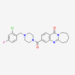 3-{[4-(2-chloro-4-fluorobenzyl)piperazin-1-yl]carbonyl}-7,8,9,10-tetrahydroazepino[2,1-b]quinazolin-12(6H)-one