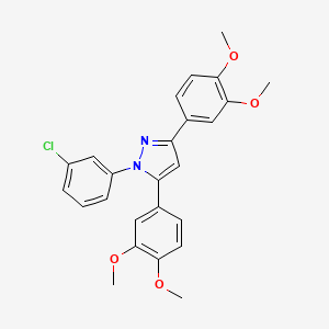 molecular formula C25H23ClN2O4 B10929947 1-(3-chlorophenyl)-3,5-bis(3,4-dimethoxyphenyl)-1H-pyrazole 