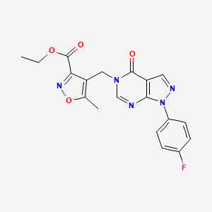 molecular formula C19H16FN5O4 B10929951 ethyl 4-{[1-(4-fluorophenyl)-4-oxo-1,4-dihydro-5H-pyrazolo[3,4-d]pyrimidin-5-yl]methyl}-5-methyl-1,2-oxazole-3-carboxylate 