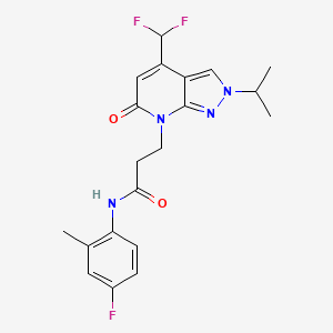 3-[4-(difluoromethyl)-6-oxo-2-(propan-2-yl)-2,6-dihydro-7H-pyrazolo[3,4-b]pyridin-7-yl]-N-(4-fluoro-2-methylphenyl)propanamide