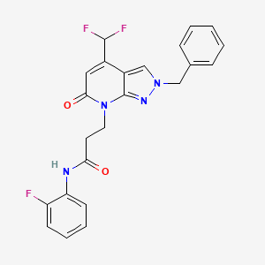 molecular formula C23H19F3N4O2 B10930000 3-[2-benzyl-4-(difluoromethyl)-6-oxo-2,6-dihydro-7H-pyrazolo[3,4-b]pyridin-7-yl]-N-(2-fluorophenyl)propanamide 