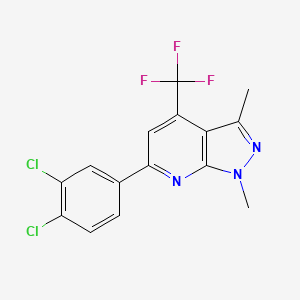 molecular formula C15H10Cl2F3N3 B10930011 6-(3,4-dichlorophenyl)-1,3-dimethyl-4-(trifluoromethyl)-1H-pyrazolo[3,4-b]pyridine 