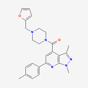 [1,3-dimethyl-6-(4-methylphenyl)-1H-pyrazolo[3,4-b]pyridin-4-yl][4-(furan-2-ylmethyl)piperazin-1-yl]methanone