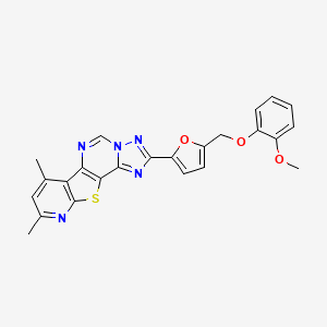 4-[5-[(2-methoxyphenoxy)methyl]furan-2-yl]-11,13-dimethyl-16-thia-3,5,6,8,14-pentazatetracyclo[7.7.0.02,6.010,15]hexadeca-1(9),2,4,7,10(15),11,13-heptaene