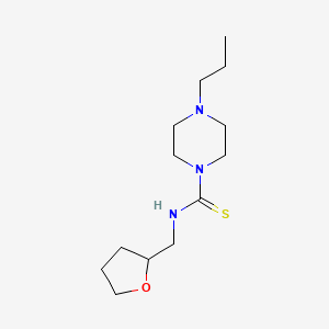 molecular formula C13H25N3OS B10930055 4-propyl-N-(tetrahydrofuran-2-ylmethyl)piperazine-1-carbothioamide 