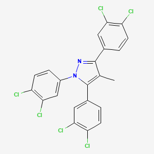 molecular formula C22H12Cl6N2 B10930063 1,3,5-tris(3,4-dichlorophenyl)-4-methyl-1H-pyrazole 