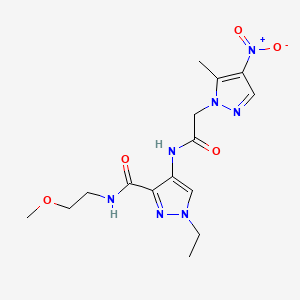 1-ethyl-N-(2-methoxyethyl)-4-{[(5-methyl-4-nitro-1H-pyrazol-1-yl)acetyl]amino}-1H-pyrazole-3-carboxamide