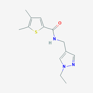 molecular formula C13H17N3OS B10930101 N-[(1-ethyl-1H-pyrazol-4-yl)methyl]-4,5-dimethylthiophene-2-carboxamide 