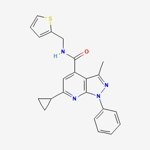 6-cyclopropyl-3-methyl-1-phenyl-N-(thiophen-2-ylmethyl)-1H-pyrazolo[3,4-b]pyridine-4-carboxamide