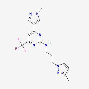 4-(1-methyl-1H-pyrazol-4-yl)-N-[3-(3-methyl-1H-pyrazol-1-yl)propyl]-6-(trifluoromethyl)pyrimidin-2-amine