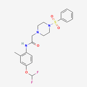 N-[4-(difluoromethoxy)-2-methylphenyl]-2-[4-(phenylsulfonyl)piperazin-1-yl]acetamide