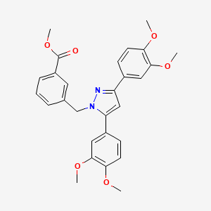 methyl 3-{[3,5-bis(3,4-dimethoxyphenyl)-1H-pyrazol-1-yl]methyl}benzoate