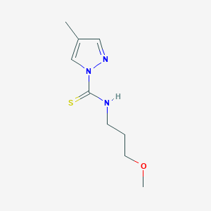 molecular formula C9H15N3OS B10930171 N-(3-methoxypropyl)-4-methyl-1H-pyrazole-1-carbothioamide 