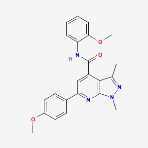 molecular formula C23H22N4O3 B10930176 N-(2-methoxyphenyl)-6-(4-methoxyphenyl)-1,3-dimethyl-1H-pyrazolo[3,4-b]pyridine-4-carboxamide 